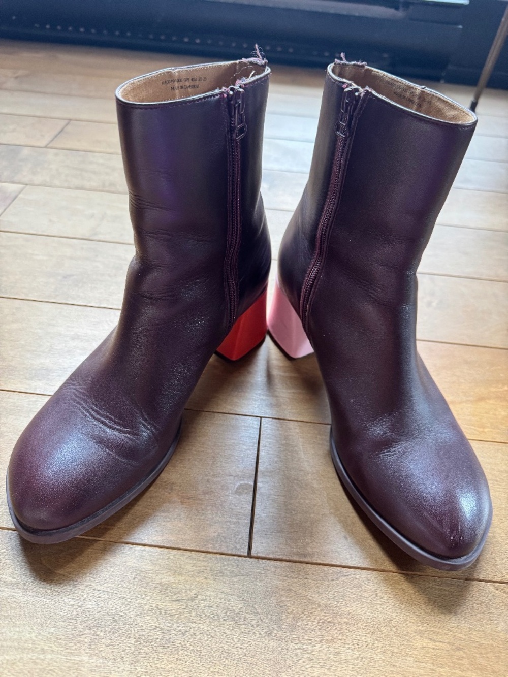 Campers twins burgundy ankle boots 40